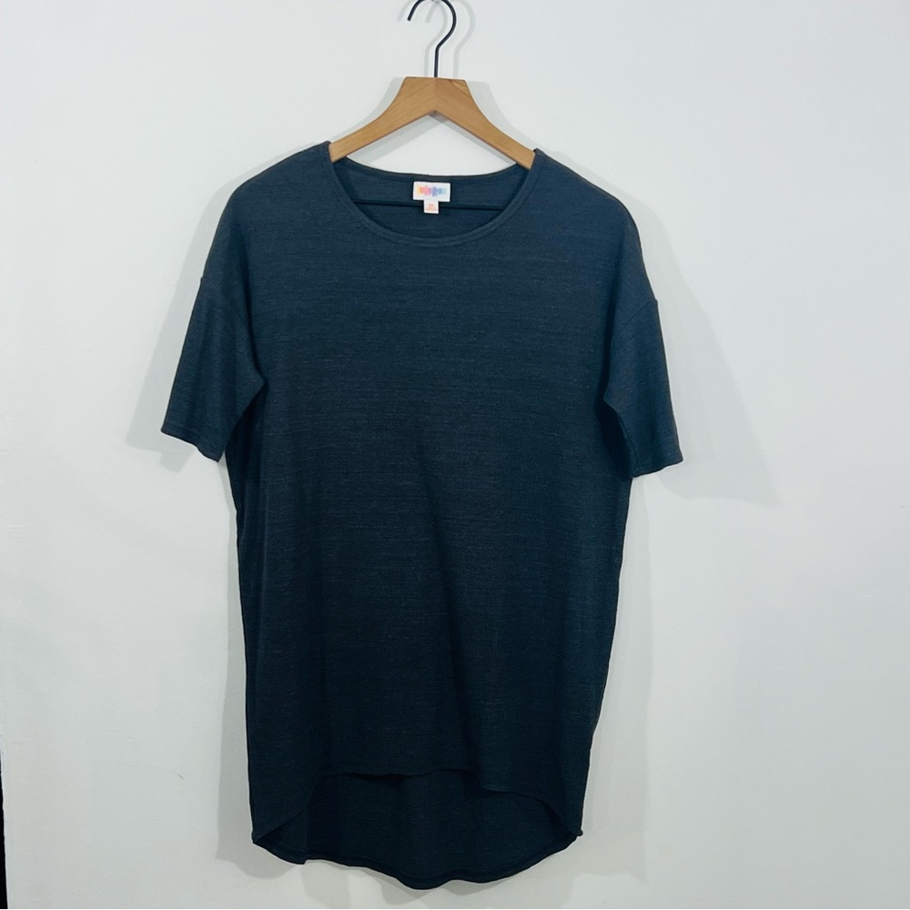 Lularoe Ribbed Gray Irma High Low Casual Pullover Tee Classic Casual Streetwear